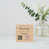 Facebook Instagram Qrコード離れAレビューロゴ スクエア名刺 (スタンド正面)