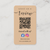 Facebook Instagram Qrコード離れAレビューロゴ 名刺 (正面)