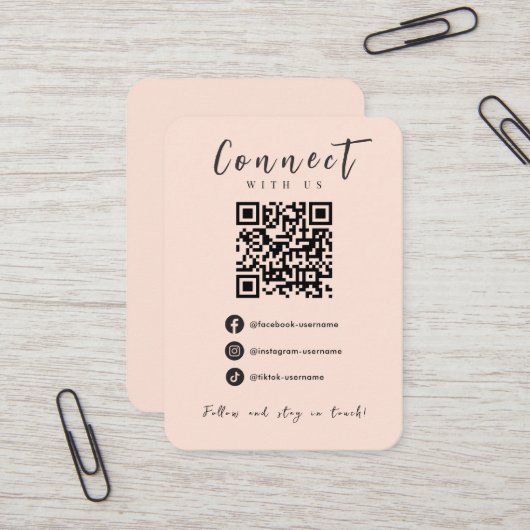 Facebook Instagram TiktokソフトピーチQRコード 名刺 (正面/裏面インサイチュ)