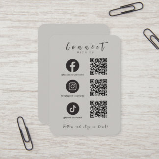 Facebook Instagram Tiktok QRコードソフトグレー 名刺