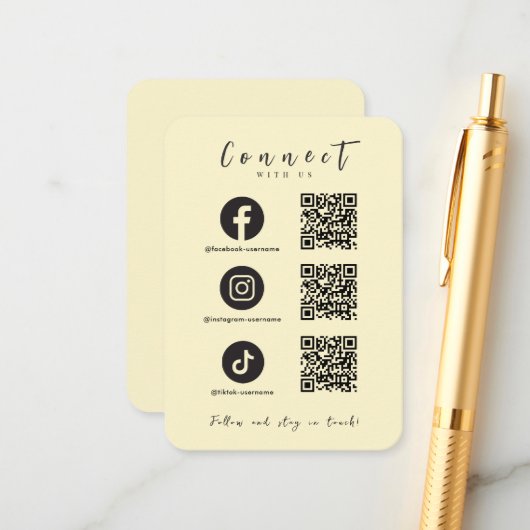 Facebook Instagram Tiktok QRコードソフトGroovy エンクロージャーカード (正面/裏面インサイチュ)