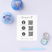Facebook Instagram Tiktok QRコードトレンディー白 チラシ (シングル)