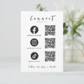 Facebook Instagram Tiktok QRコードトレンディー白 招待状 (スタンド正面)
