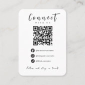 Facebook Instagram Tiktok QRコードホワイトモダン 名刺 (正面)
