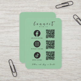 Facebook Instagram Tiktok QRコードミントグリーン 名刺