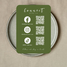 Facebook Instagram Tiktok QRコードモスグリーン 名刺