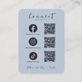 Facebook Instagram Tiktok QRコードモダン海軍 名刺 (正面)