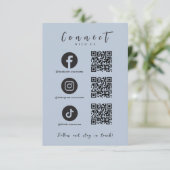 Facebook Instagram Tiktok QRコードモダン海軍 招待状 (スタンド正面)