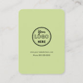 Facebook Instagram Tiktok QRコードライムグリーン 名刺 (裏面)