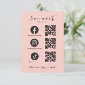 Facebook Instagram Tiktok QRコード赤面ピンク 招待状 (スタンド正面)