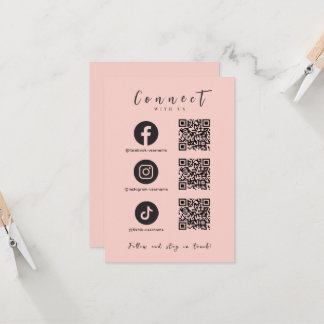 Facebook Instagram Tiktok QRコード赤面ピンク 招待状