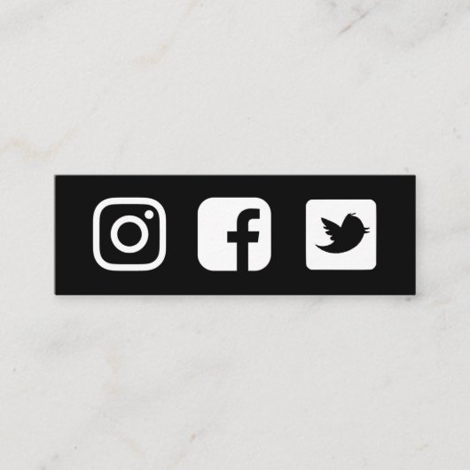 Facebook Instagram Twitter スキニー名刺 (正面)