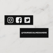 Facebook Instagram Twitter スキニー名刺 (正面/裏面)