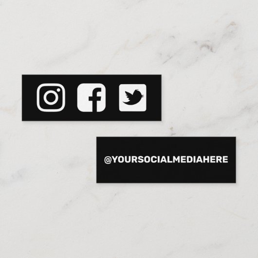 Facebook Instagram Twitter スキニー名刺 (正面/裏面)
