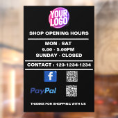 Facebook PayPal QRコードでの営業時間 ウィンドウサイン (シート2)