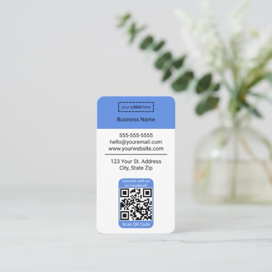 Facebook QRコードを使用したGoogleレビューの名刺 名刺 (スタンド正面)
