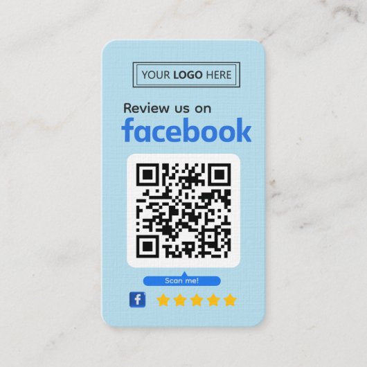 Facebook Review Request Baby Blue Business  名刺 (正面)