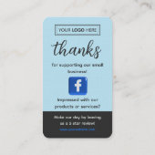 Facebook Review Request Baby Blue Business  名刺 (裏面)