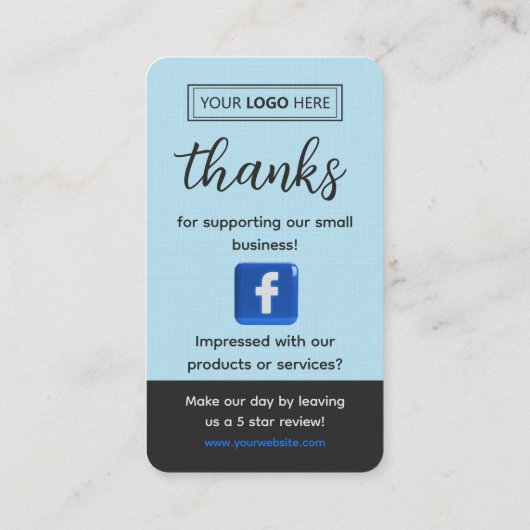 Facebook Review Request Baby Blue Business  名刺 (裏面)