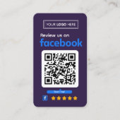 Facebook Review Request Business Card Deep Plum 名刺 (正面)