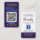 Facebook Review Request Business Card Deep Plum 名刺 (正面/裏面)