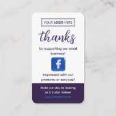 Facebook Review Request Business Card Deep Plum 名刺 (裏面)