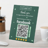 Facebook Review Request Card with Logo and QR Code 台座サイン (インサイチュ)