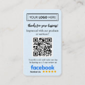 Facebook Review Request Card with Logo and QR Code 名刺 (正面)