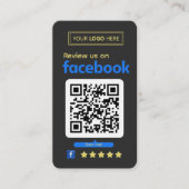 Facebook Review Request Charcoal Slate 名刺 (正面)