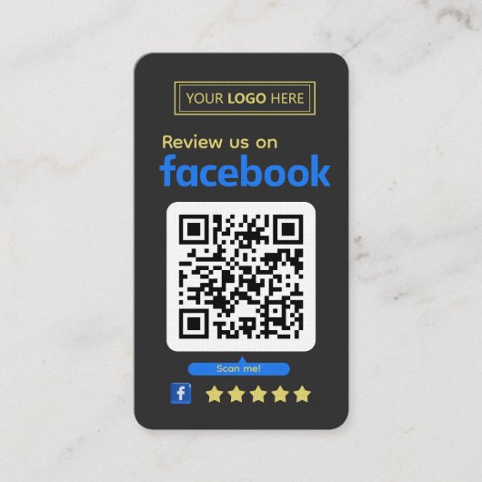 Facebook Review Request Charcoal Slate 名刺 (正面)
