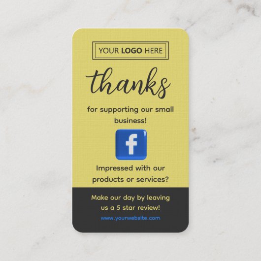 Facebook Review Request Charcoal Slate 名刺 (裏面)