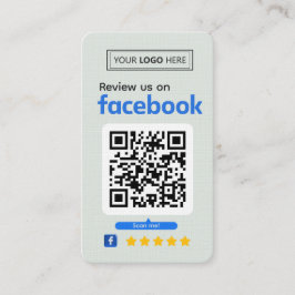 Facebook Review Request Pale Green Business  名刺