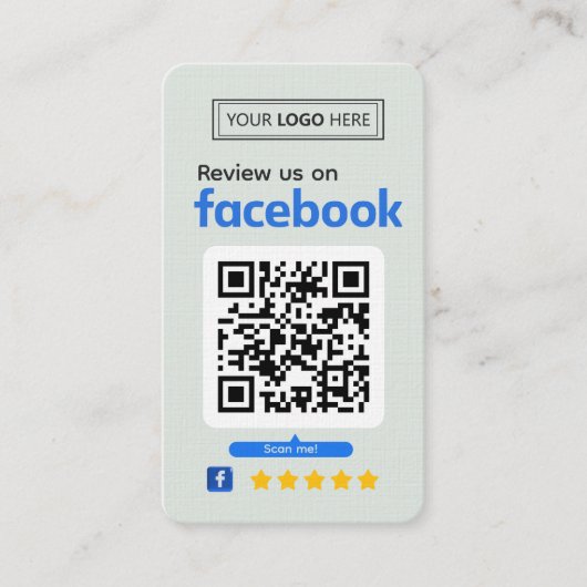 Facebook Review Request Pale Green Business  名刺 (正面)