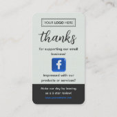 Facebook Review Request Pale Green Business  名刺 (裏面)