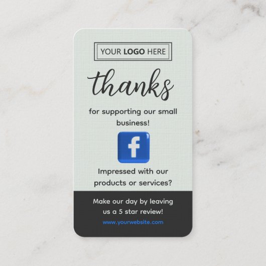 Facebook Review Request Pale Green Business  名刺 (裏面)