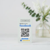 Facebook Review Request Pale Green Business  名刺 (スタンド正面)
