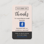 Facebook Review Request Pale Pink Business  名刺 (裏面)