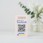 Facebook Review Request Pale Pink Business  名刺 (スタンド正面)