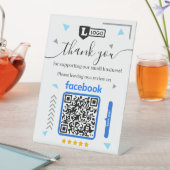 Facebook Review Request with Logo and QR Code 台座サイン (インサイチュ)
