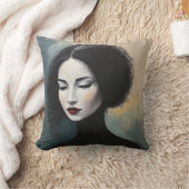 Faceless Beauty Portrait Painting クッション (ブランケット)