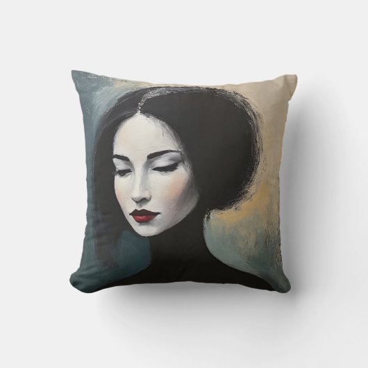 Faceless Beauty Portrait Painting クッション (正面)