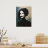 Faceless Beauty Portrait Painting ポスター (キッチン)