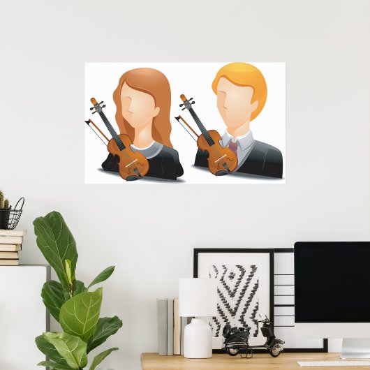 Faceless Violinists Poster ポスター (ホームオフィス)