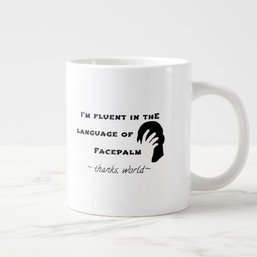 Facepalmの言語 ジャンボコーヒーマグカップ (右)