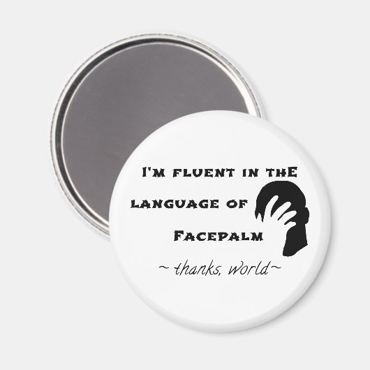 Facepalmの言語 マグネット (正面/裏面)
