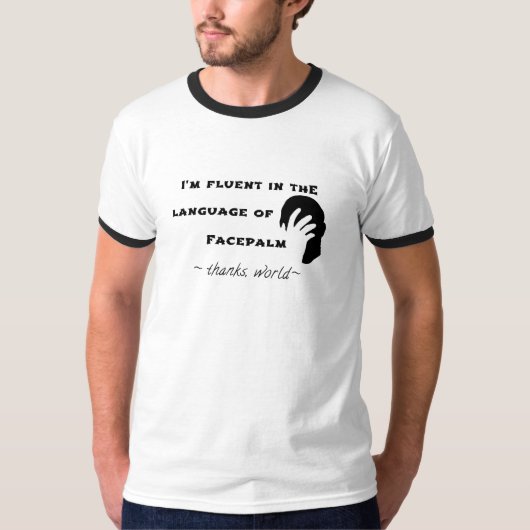 Facepalmの言語 Tシャツ (正面)
