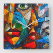 Faces we know スクエア壁時計 (正面)