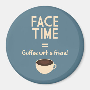 FaceTime =友人が付いているコーヒー マグネット