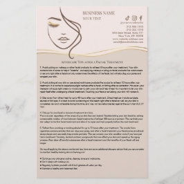 FACIAL TREATMENTS Aftercare flyer チラシ