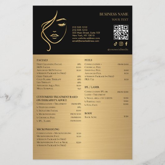 FACIAL TREATMENTS Beauty Salon flyer チラシ (正面)